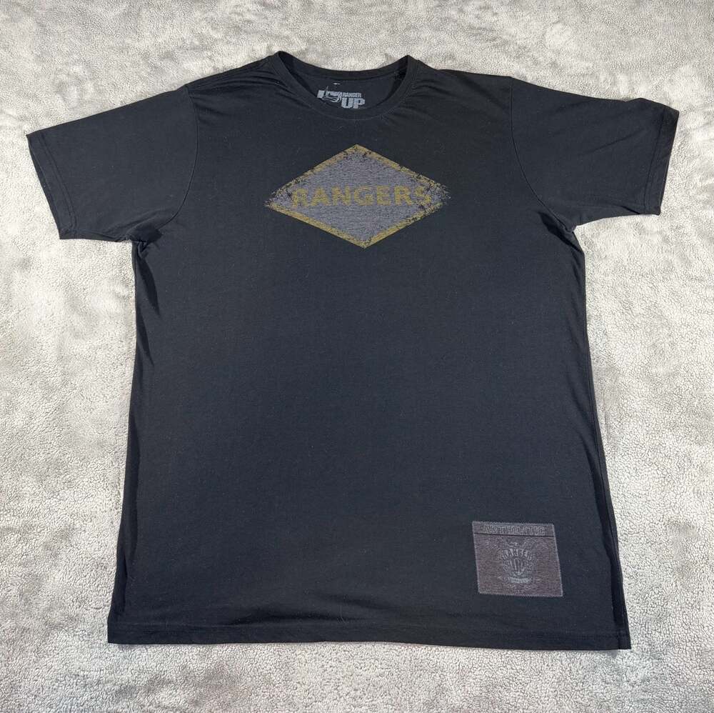 Ranger Up Ultra Thin Distressed 75th Ranger Regiment Sua Sponte Black T-Shirt 2X